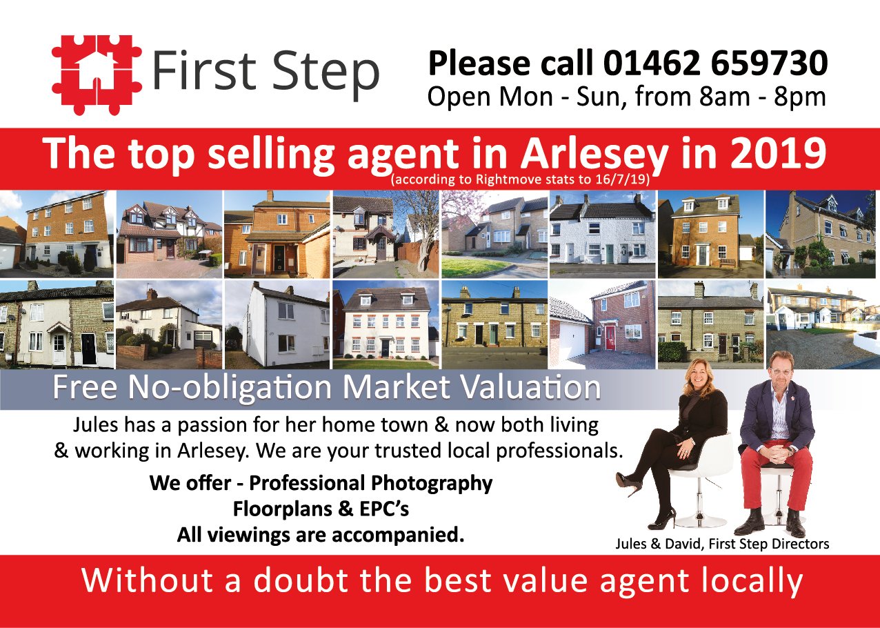 The top selling agent in Arlesey in 2019 (according to Rightmove stats to 16/7/19)